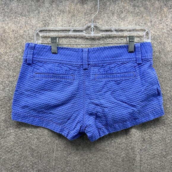 Lilly Pulitzer Shorts Womens 0 Blue Walsh Short Textured Cotton Seersucker - Picture 2 of 14